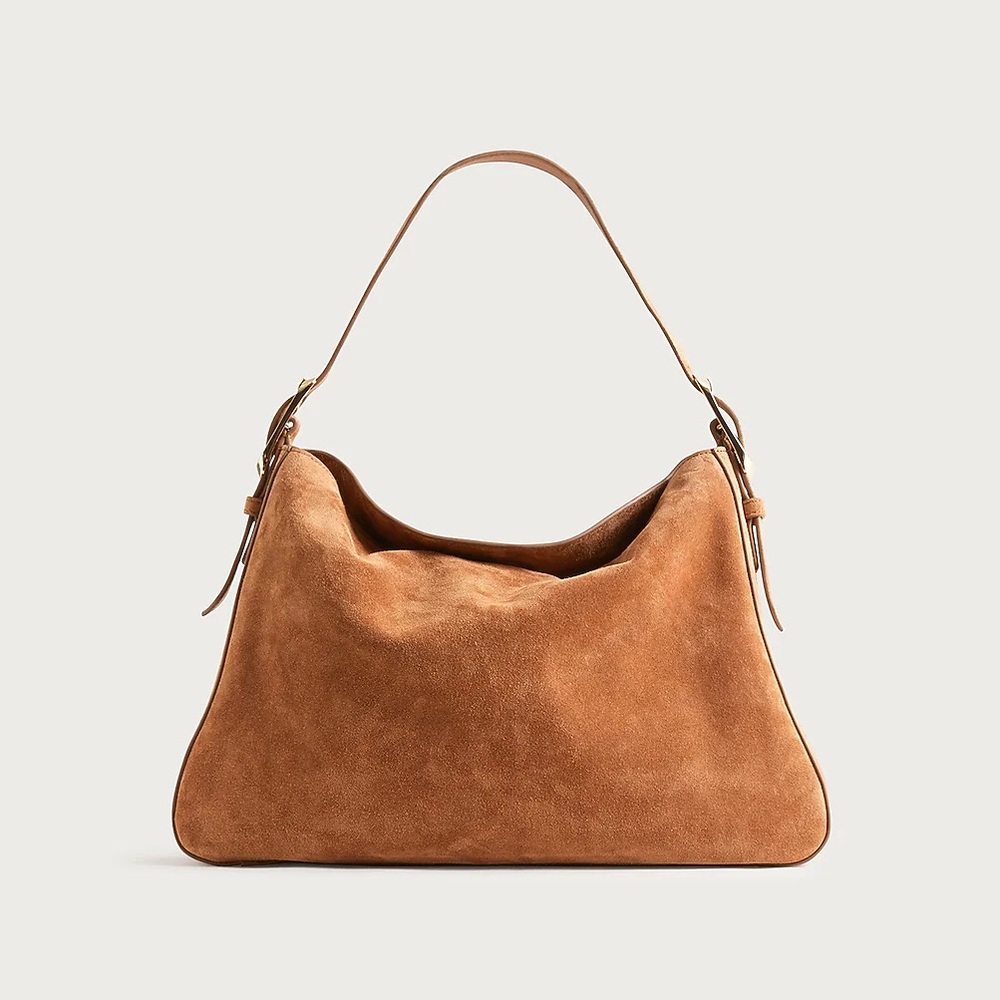 JCREW Berkeley shoulder bag in suede - BLONDE ESPRESSO